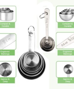 Accmor 11-Piece Stainless Steel Measuring Spoons and Cups Set