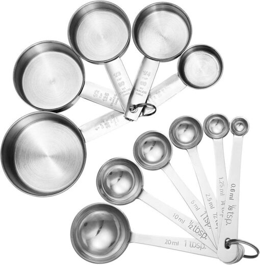 Accmor 11-Piece Stainless Steel Measuring Spoons and Cups Set