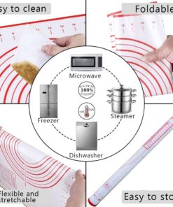 Rolling Pin and Silicone Baking Pastry Mat Set