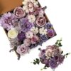 Kisflower Purple Artificial Flower Combo – Silk Peonies & Roses for Weddings, Bouquets, & Decor