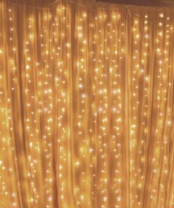 Twinkle Star 300 LED Curtain Lights – 12-Mode Fairy String Lights for Bedroom, Wedding, Party & Outdoor Decor, Warm White (6.6x9.8ft)