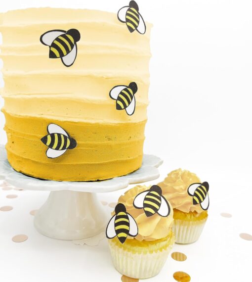 Edible Bumble Bees - perfect for adding a charming touch to cakes and cupcakes as delightful toppers and decorations.