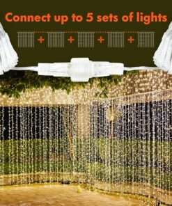 Twinkle Star 300 LED Curtain Lights – 12-Mode Fairy String Lights for Bedroom, Wedding, Party & Outdoor Decor, Warm White (6.6x9.8ft)