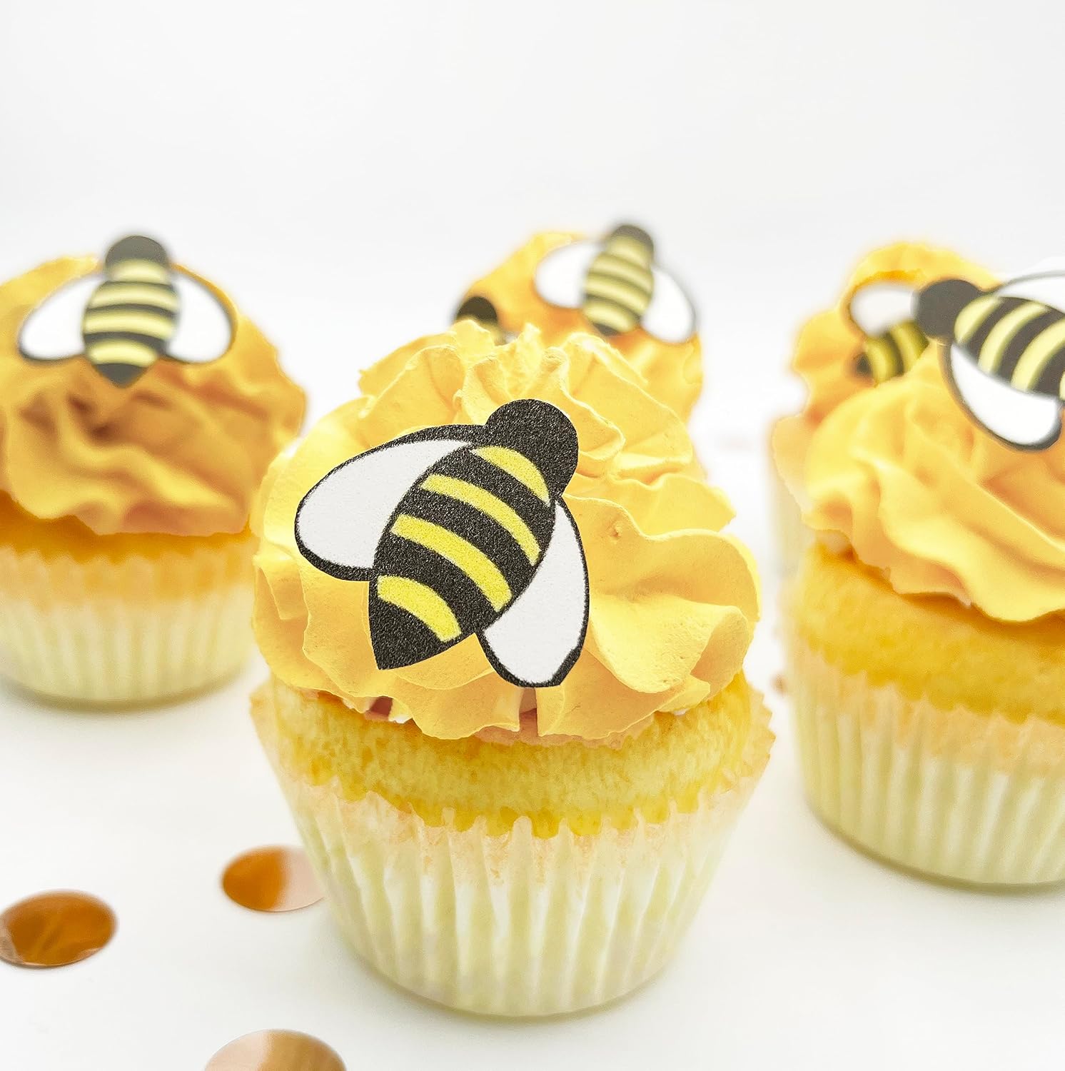 Edible Bumble Bees - perfect for adding a charming touch to cakes and cupcakes as delightful toppers and decorations.