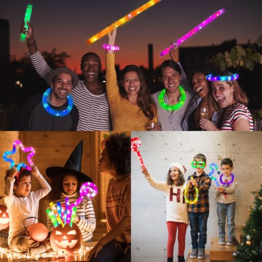 24-Pack Halloween Glow Stick Fidget Pop Tubes - LED Sensory Toys, Party Favors, Goodie Bag Fillers, and Treat Prizes for Kids